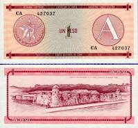 *1 Peso Kuba 1985, FX1 UNC, Foreign Exchange Certificate - Kliknutím na obrázok zatvorte -
